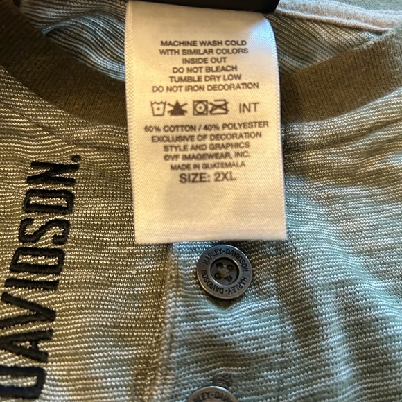 Men’s Harley-Davidson Green Long Sleeve Tee Relaxed Fit - Picture 13 of 13